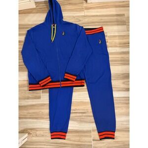 Psycho Bunny Mens Royal Blue Tracksuit Hoodie and Joggers Set 3XL Striped Trim
